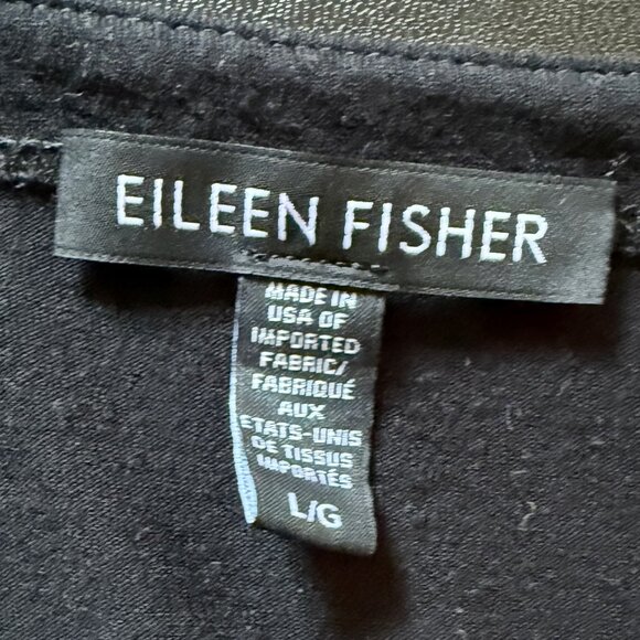Eileen Fisher Simple Black Long Sleeve Dress Size Large - Picture 7 of 7